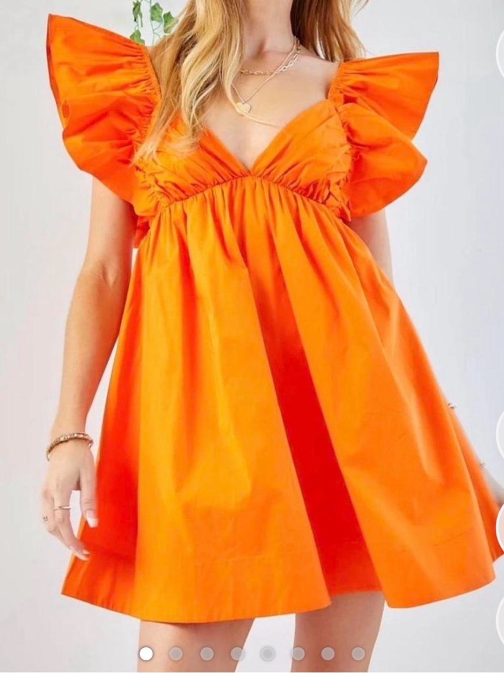 Day + Moon Orange Mini Dress with Flutter Sleeves